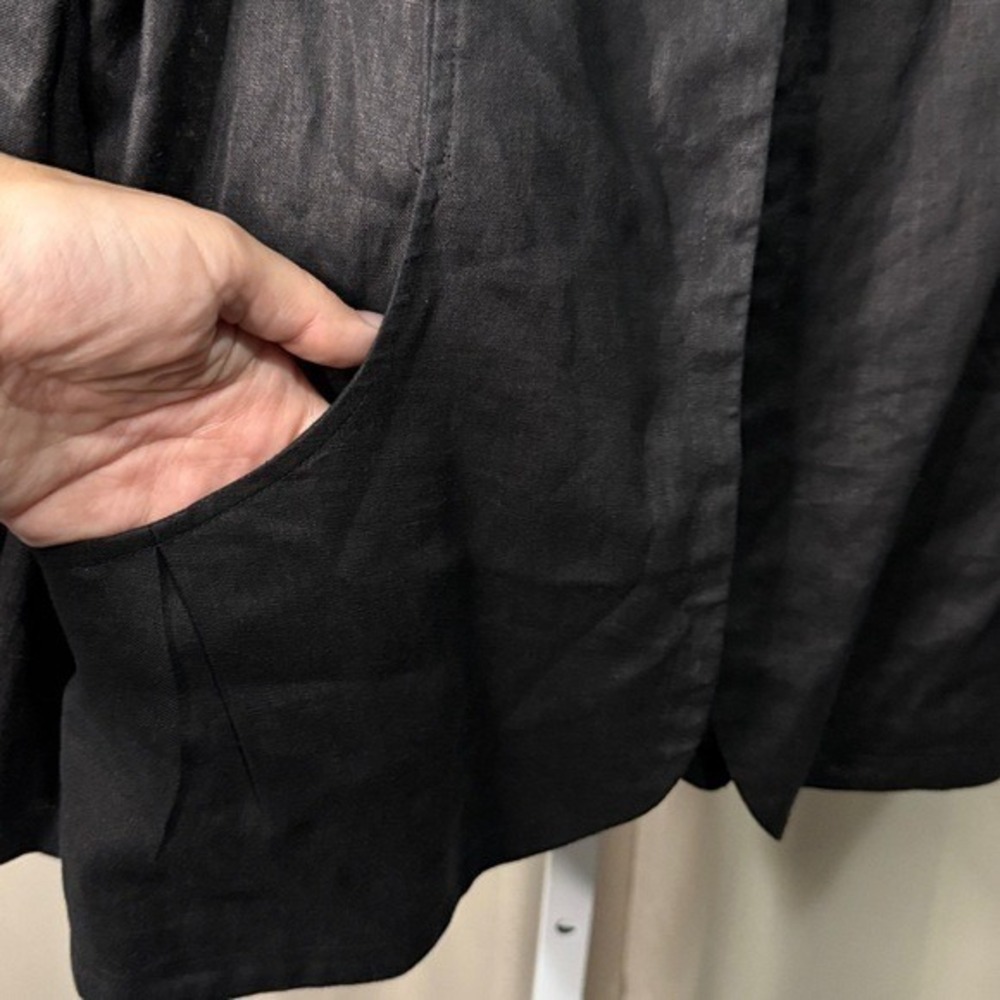 Grace Elements Black Linen Blend Jacket Blazer Ca… - image 4